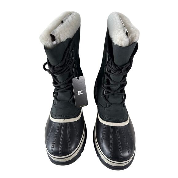Sorel Caribou Winter Snow Boots Womens 10.5 Waterproof Leather Insulated Black - Picture 8 of 13